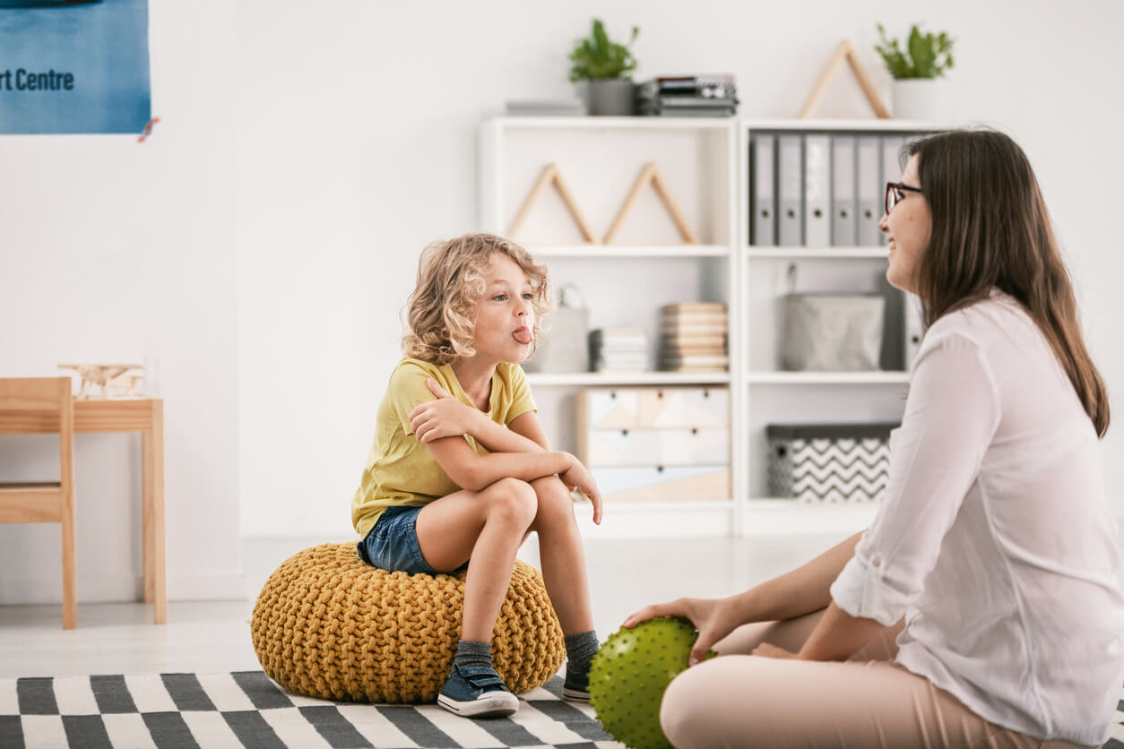 A therapist working with a twice exceptional child.