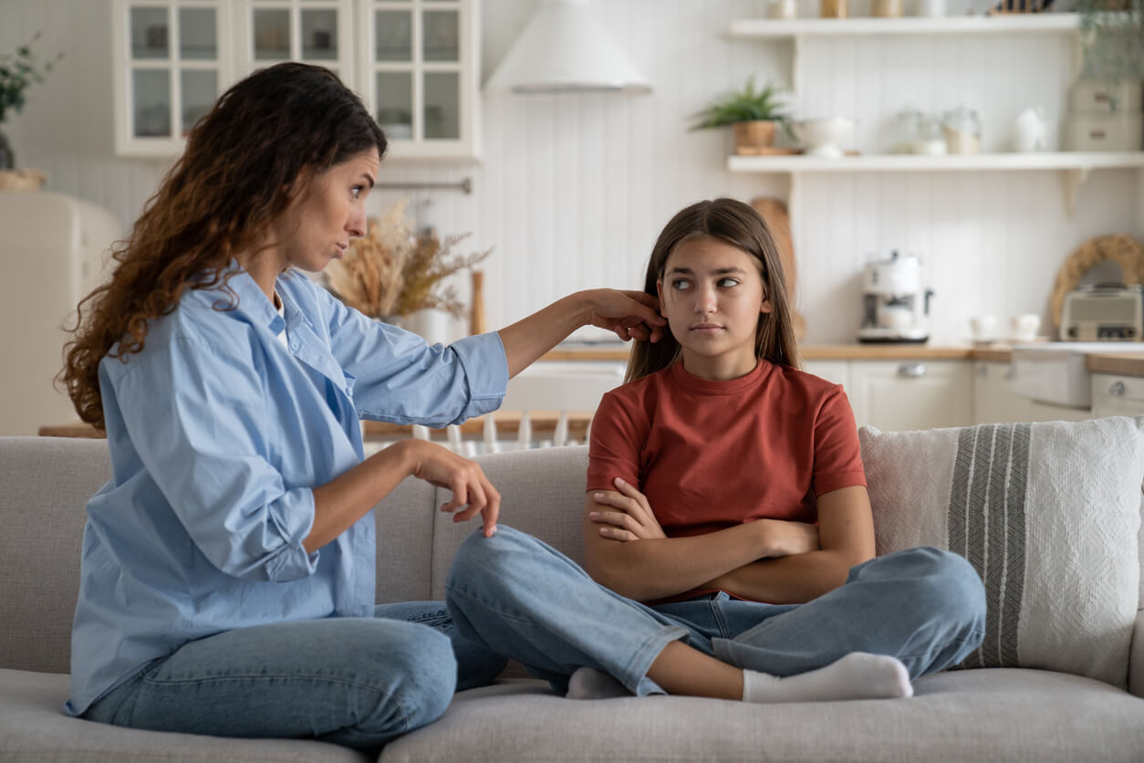 A mother belittling her teen daughter's feelings.