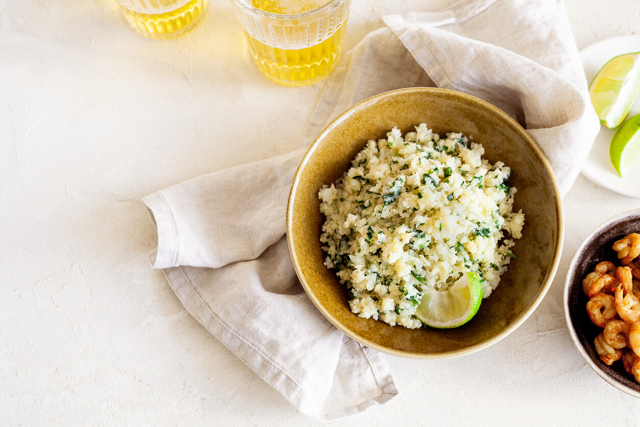 A bowl of cauliflower risotto.
