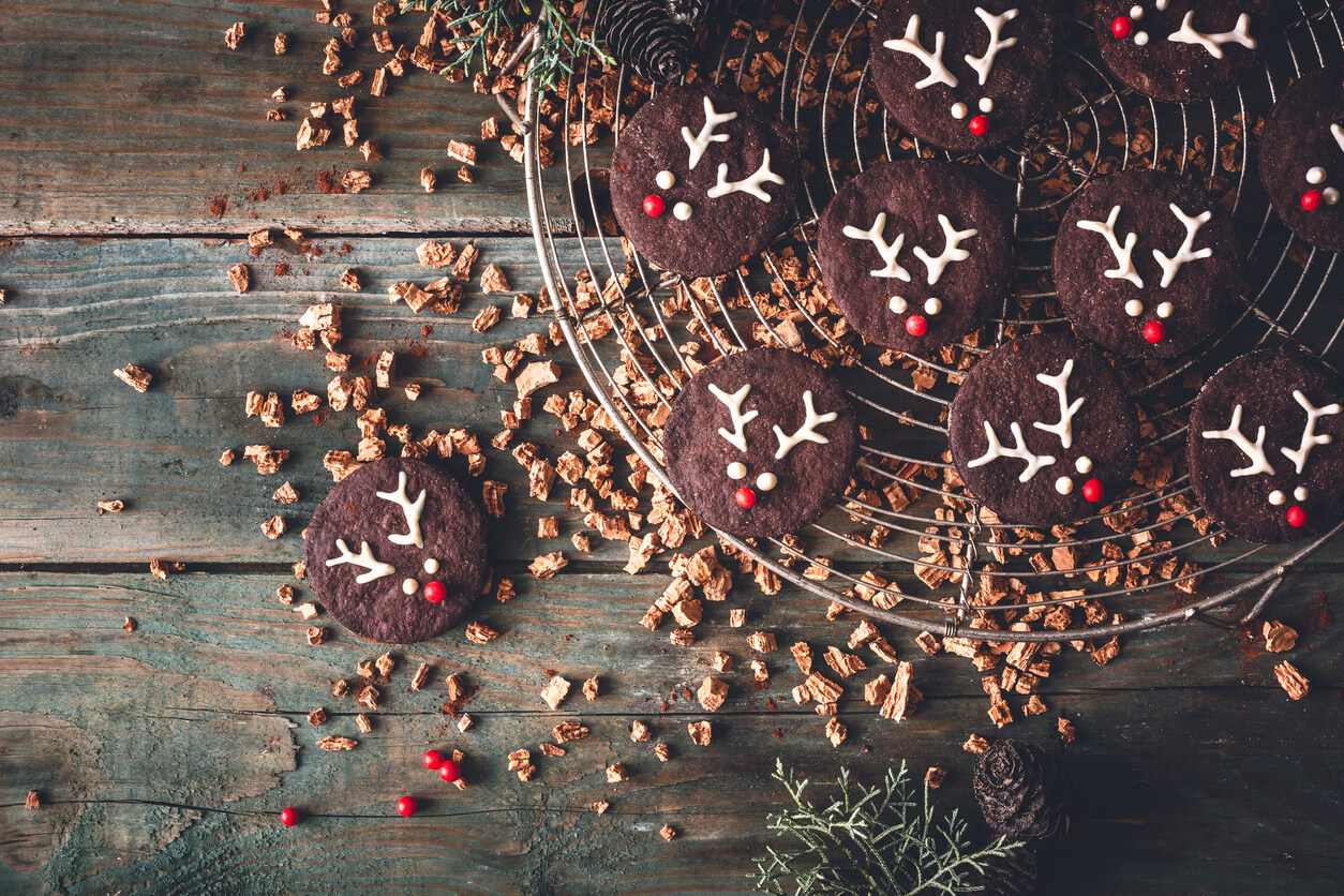 Galletas de chocolate con renos.