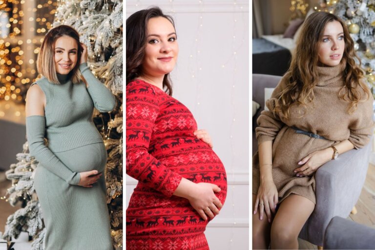 10 ideas de «outfits» elegantes y cómodos para embarazadas en Navidad
